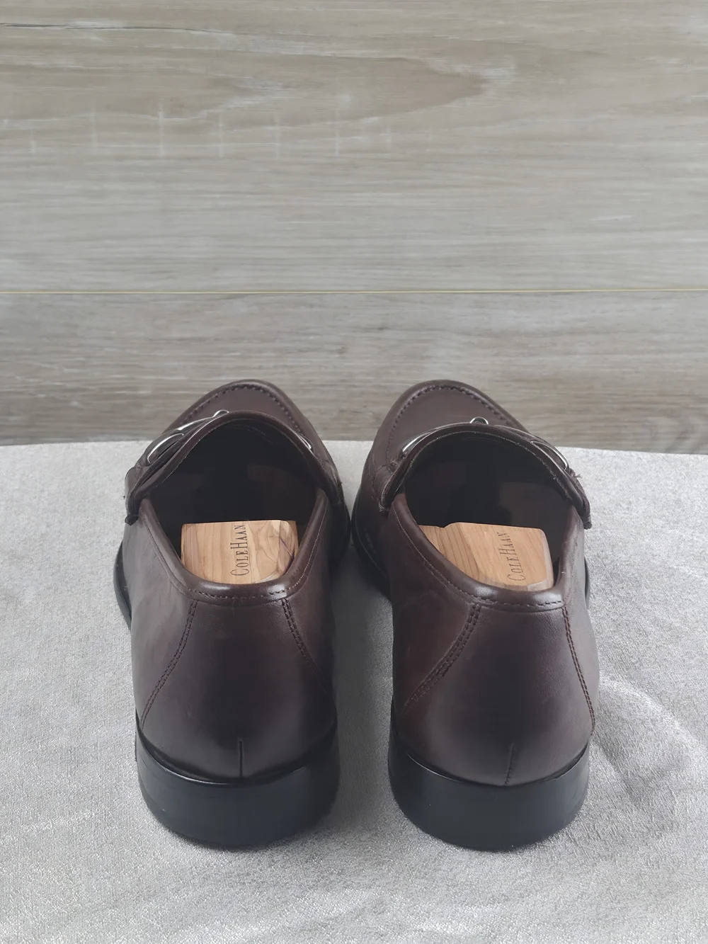 Cole Haan Dark Brown Leather Bit Loafers Men's Size 10.5 D Dress Slip On Shoes